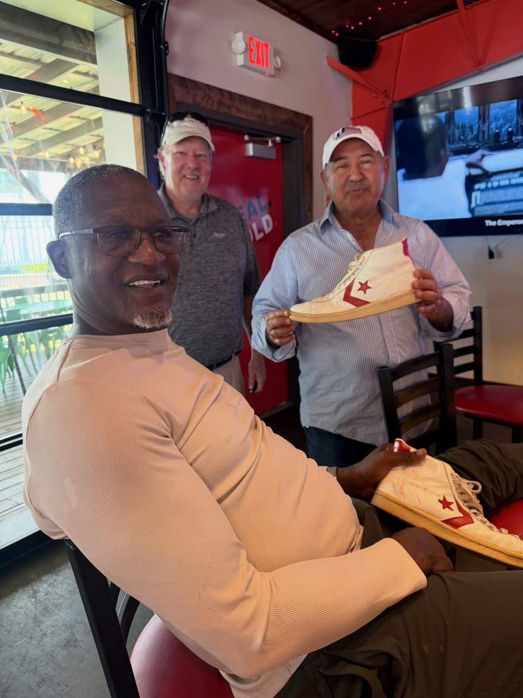 Dominique Wilkins with the Converse Pro Leather Player Exclusive he gave to Steven back in the day.